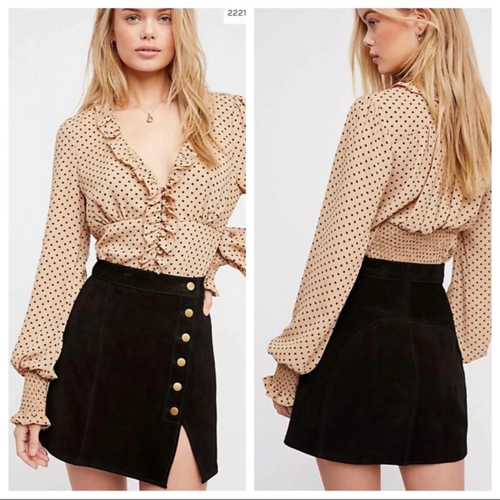 Black Button-Front Skirt